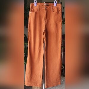 Judy Blue Wide Leg High Rise Jeans | Burnt Orange Garment Dyed | Size 9/29